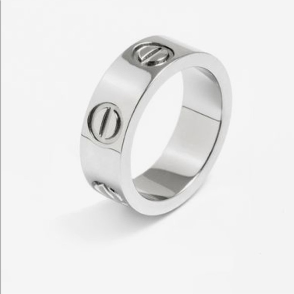 Silver Screw Love Ring - Picture 3 of 8